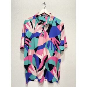 Bad Birdie Polo XL Geometric Neon Bright